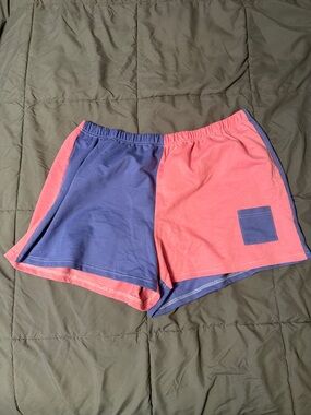 SHEIN Pink and Purple Colorblock Athletic Shorts